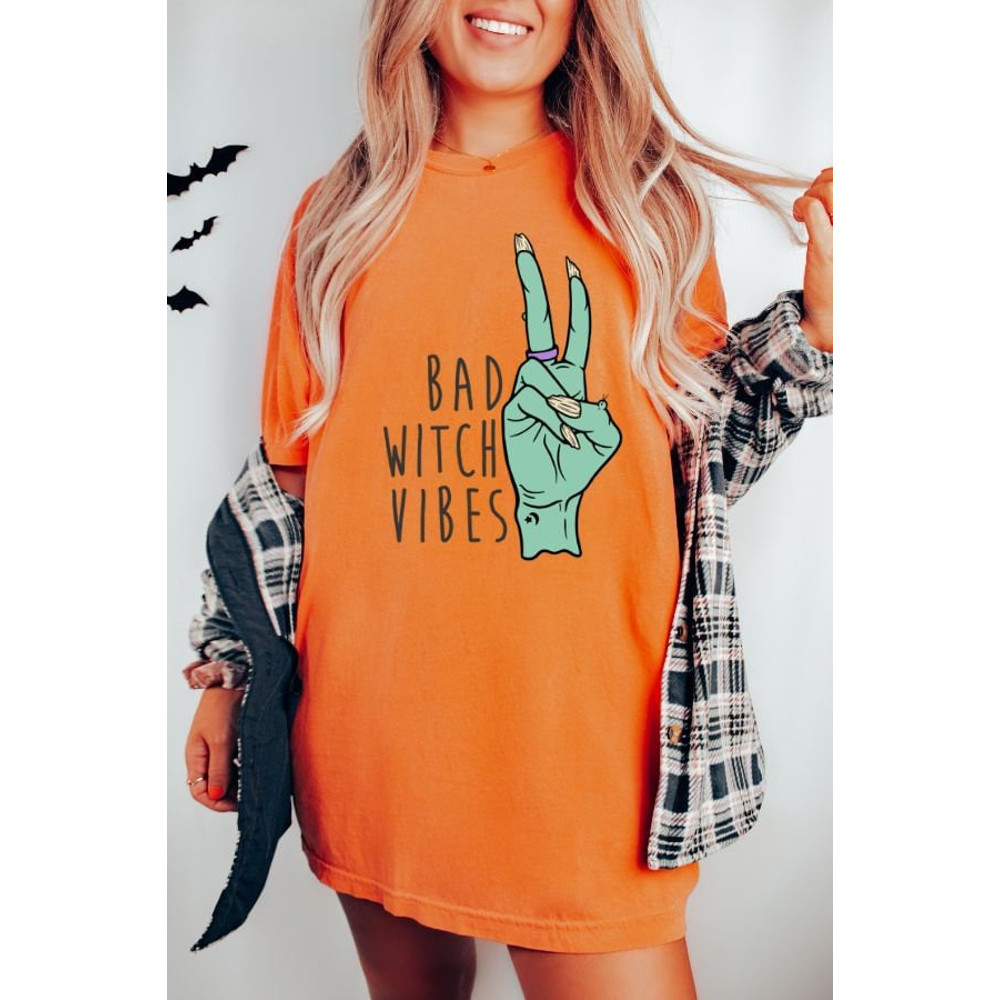 Witch Tee, Bad Witch Vibes Vintage Style Halloween, Graphic Tee, Comfort Colors Vintage, Comfort Colors T-shirt, Oversized Tee, Halloween - 4.jpg