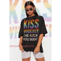 kiss whoever the f8ck you want unisex shirts, lgbtq  unisex t-shirt | human's right, funny lgbt t-shirt, gay pride gift,