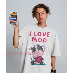 i love moo unisex tees, valentine couple shirts ,love you shirt, valentine's day shirt, valentines day gift, cute valent