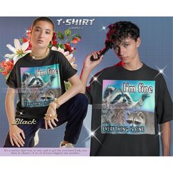 im fine everything is fine vintage shirt, opossums lover shirt, possums shirt, sad opossums meme, i'm fine possum tees,