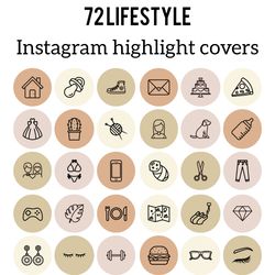 72 lifestyle instagram highlight icons.pink instagram highlights images. beige instagram highlights icons.