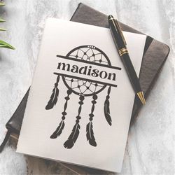 dreamcatcher svg, split monogram dreamcatcher svg
