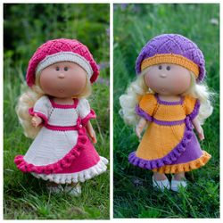Knitted dress and hat for Mia Nines D'Onil doll