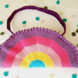 Crochet Bag Pattern: Shopping bag, Round bag DIY, Shoulder bag