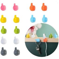 24 pcs traceless thumb shape self-adhesive hooks - multipurpose wall hangers