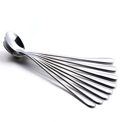 6x 7.5" stainless steel mixing spoons long handle iced teaspoons ice cream spoon