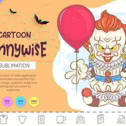 cartoon pennywise. crafting, sublimation.