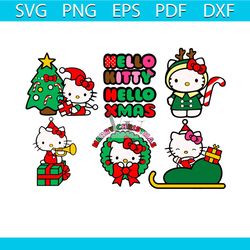 hello kitty christmas bundles svg, christmas svg, hello kitty svg, christmas tree svg