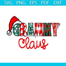 grammy claus svg, christmas svg, checked svg, santa claus hat svg