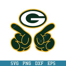 Hand Two Green Bay Packers Svg, Green Bay Packers Svg, NFL Svg, Png Dxf Eps Digital File