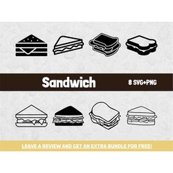 sandwich svg, svg files for cricut, breakfast svg, food clipart, lunch svg, bread svg, breakfast clipart, fast food, lun