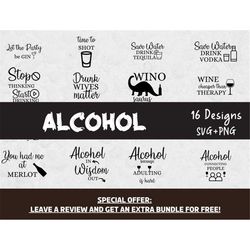 alcohol quotes svg bundle, drinking png, svg files for cricut, drinking shirts, svg files for coasters, drinks svg, wine