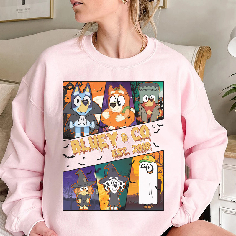 Bluey & Co Est 2018 Halloween Shirt, Bluey and Bingo Spooky Vibes Shirt, Trick Or Treat Tee - 3.jpg