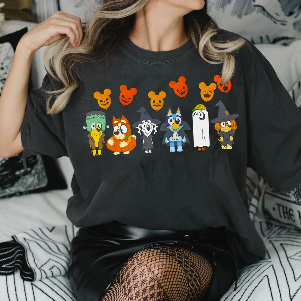 Bluey Horror Halloween Shirt Matching Family Tee Bluey Mickey Balloon Tee - 2.jpg