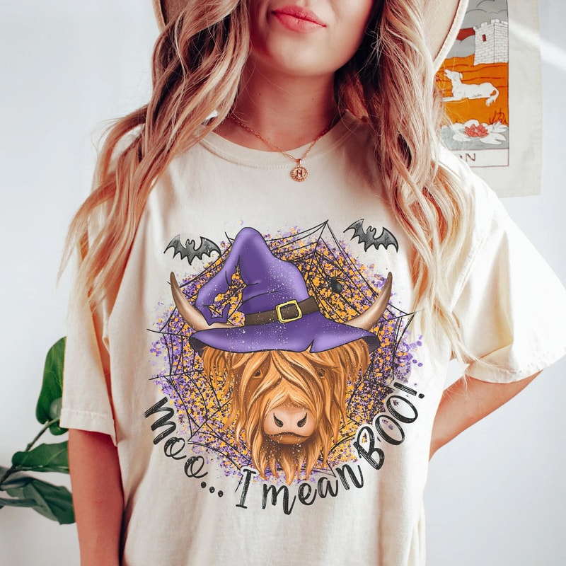 Boo Ghost Cow Halloween Shirt, Moo I Mean Boo Shirt, Funny Halloween Gifts - 1.jpg