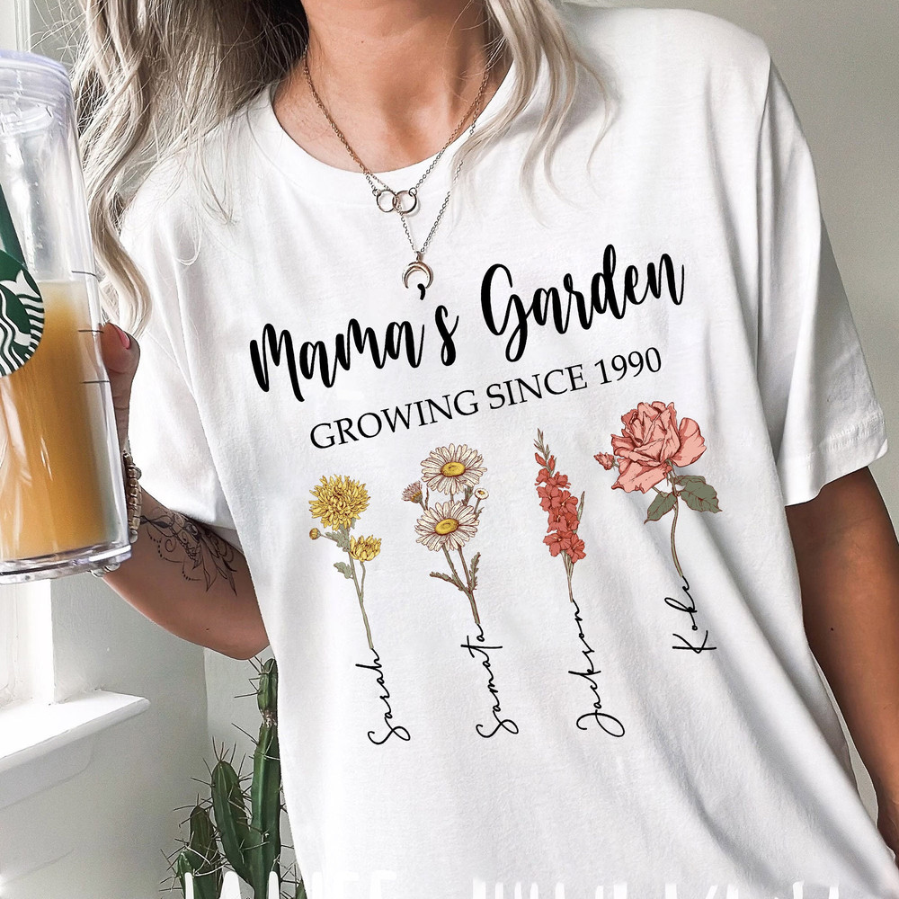 Comfort Colors Mama's Garden T-Shirt Mother's Day Gift, Mom's Flowers Garden Sweatshirt, Custom Mom Flower Tee, Birth Month Flower Shirt - 3.jpg