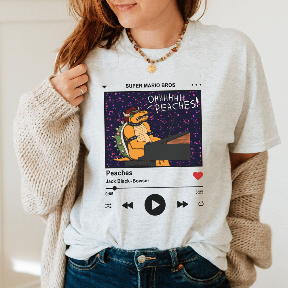 Comfort Colors Peaches Bowser Song T-Shirt, Peaches Peaches Peaches Shirt, Super Mario Bros Sweatshirt, LongSleeve, Hoodie, Graphic Tee - 3.jpg
