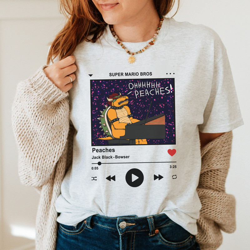Comfort Colors Peaches Bowser Song T-Shirt, Peaches Peaches Peaches Shirt, Super Mario Bros Sweatshirt, LongSleeve, Hoodie, Graphic Tee - 3.jpg