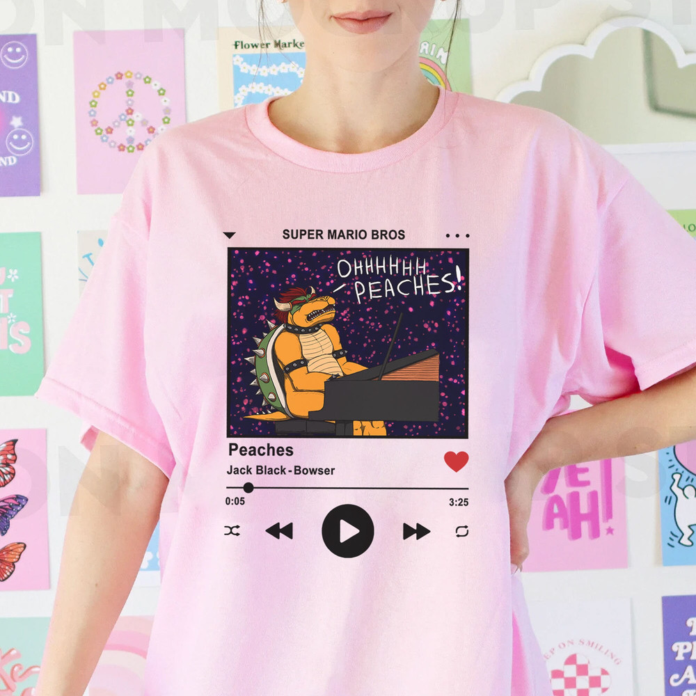 Comfort Colors Peaches Bowser Song T-Shirt, Peaches Peaches Peaches Shirt, Super Mario Bros Sweatshirt, LongSleeve, Hoodie, Graphic Tee - 5.jpg