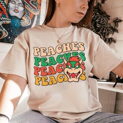 comfort colors peaches peaches peaches t-shirt, peaches bowser song shirt, super mario bros sweatshirt, longsleeve, hood