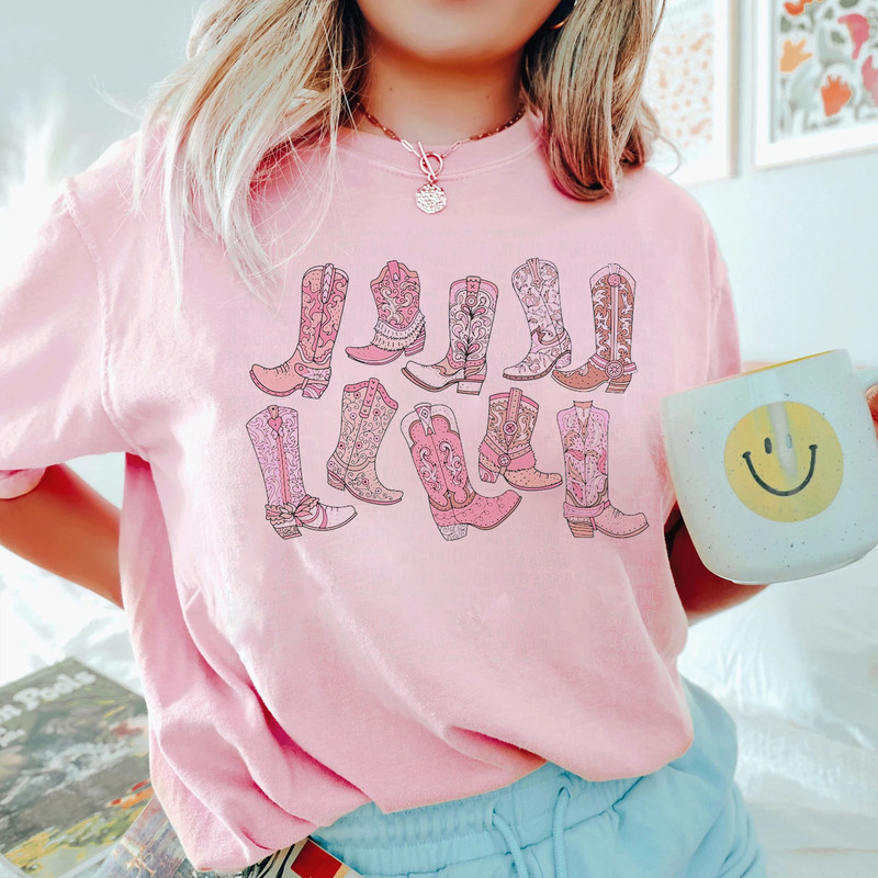 Cowgirl Pink Boots Shirt Country Concert Tee Western Graphic Tee - 4.jpg