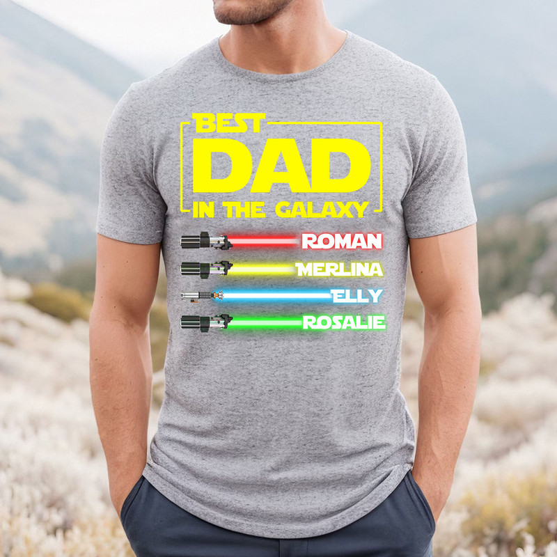 Custom Best Dad In The Galaxy T-Shirt, Fathers day shirt, Star Wars shirt, Dadalorian Sweatshirt, May the Fourth Be With You tee, Baby Yoda - 2.jpg