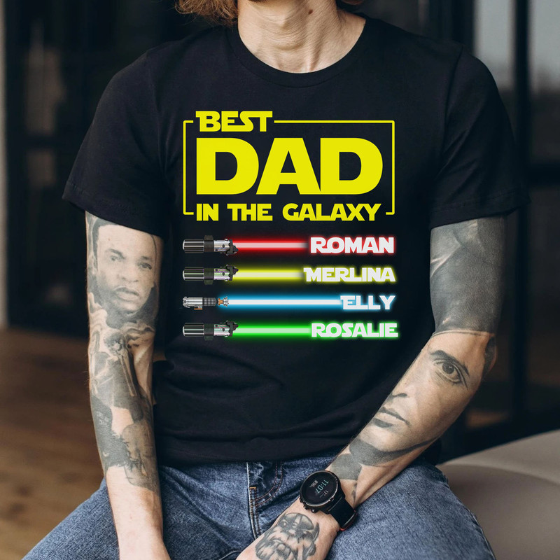 Custom Best Dad In The Galaxy T-Shirt, Fathers day shirt, Star Wars shirt, Dadalorian Sweatshirt, May the Fourth Be With You tee, Baby Yoda - 3.jpg