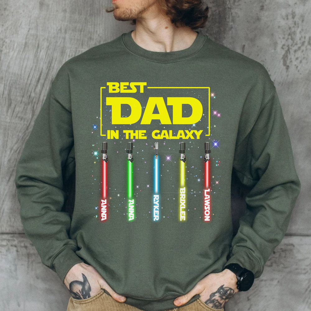 Custom Best Dad In The Galaxy T-Shirt, Fathers day shirt, Star Wars shirt, Dadalorian Sweatshirt, May the Fourth Be With You tee, Baby Yoda - 4.jpg