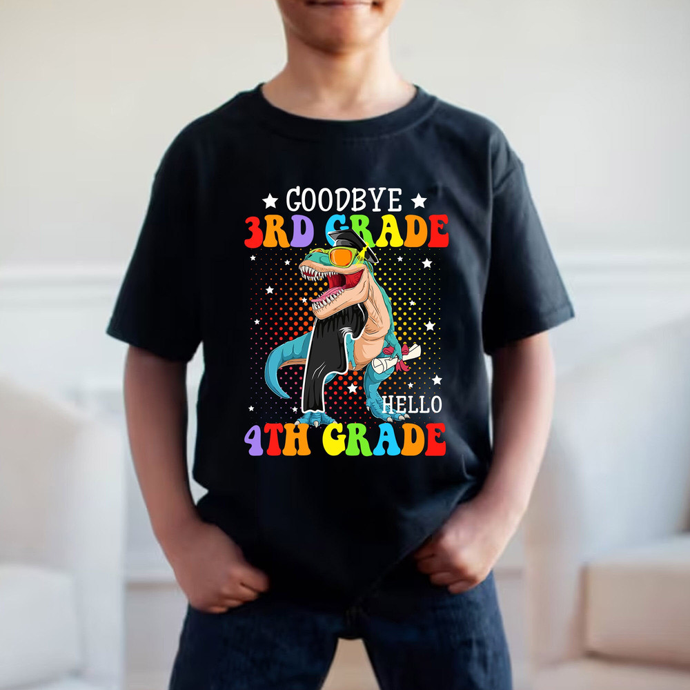 Custom Goodbye 3rd Grade Hello 4th Grade T-Shirt, Last Day Of School Shirt, Hello Summer Sweatshirt, Longsleeve, Hoodie - 1.jpg