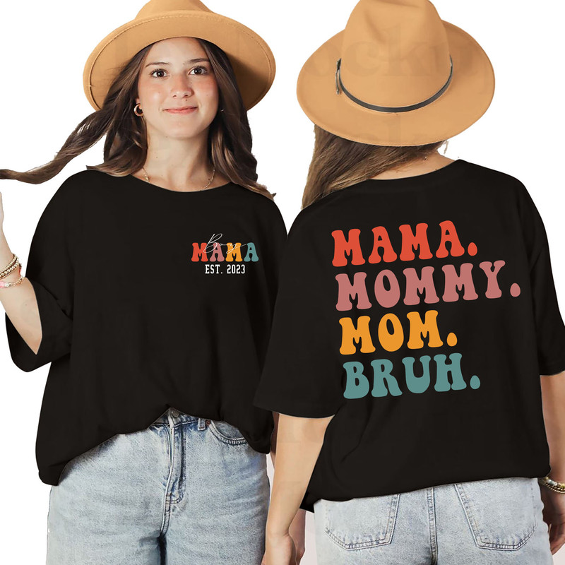 Custom Mama Boy Est 2023 T-Shirt, Mama Mommy Mom Bruh Sweatshirt Best Mother's Day Gift, Mom Life Hoodie, Motherhood LongSleeve - 2.jpg