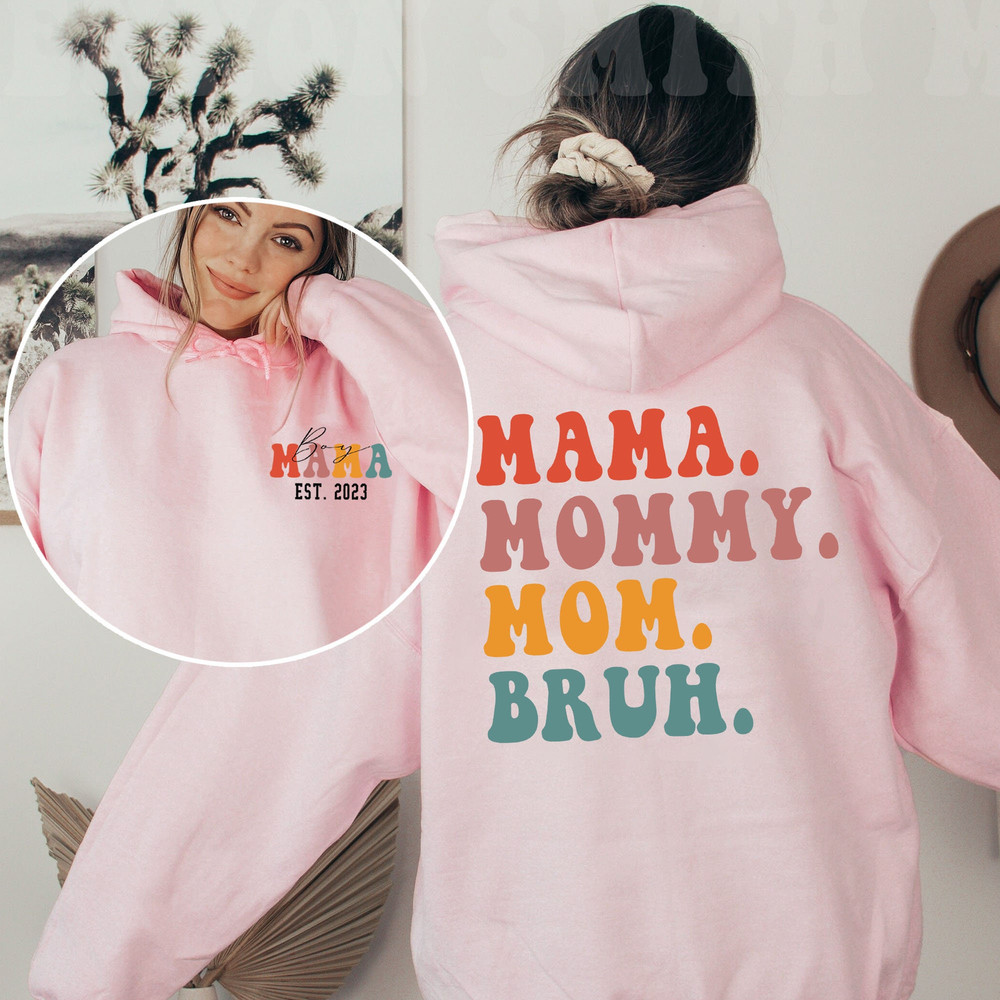 Custom Mama Boy Est 2023 T-Shirt, Mama Mommy Mom Bruh Sweatshirt Best Mother's Day Gift, Mom Life Hoodie, Motherhood LongSleeve - 3.jpg