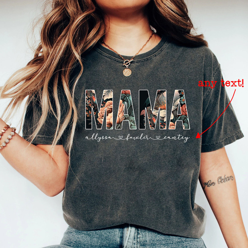 Custom Mama Floral T-Shirt Gift For Mom, Custom Kid's Names Mom T-Shirt, Retro Mama Shirt, Mothers Day Shirt - 1.jpg