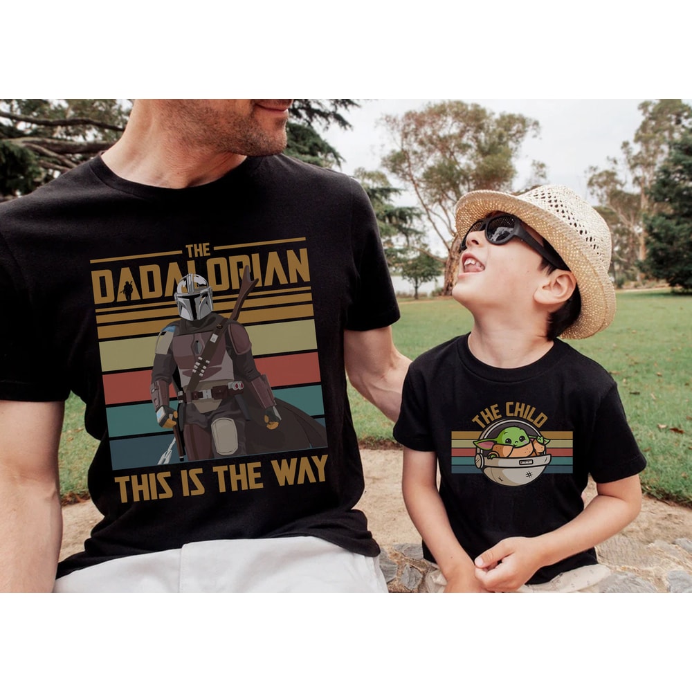 Custom The Dadalorian The Child T-Shirt, Fathers day shirt, Star Wars Dad sweatshirt, Family Matching Shirt, Dadalorian And Son - 1.jpg