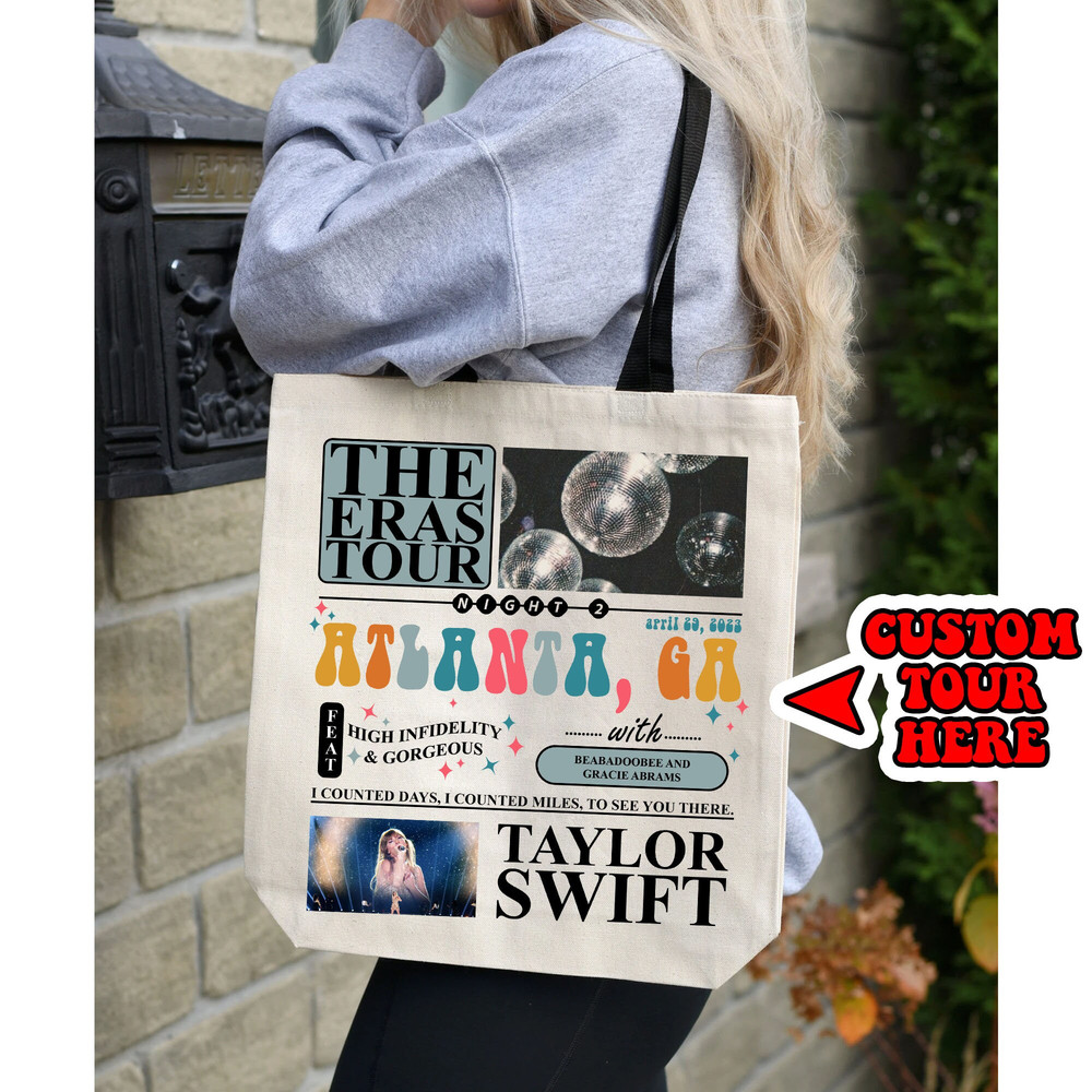 Customized Swift Eras Tour 2023 Tote Bag, Disco Ball Taylor's Version All Album Tote Bag - 1.jpg