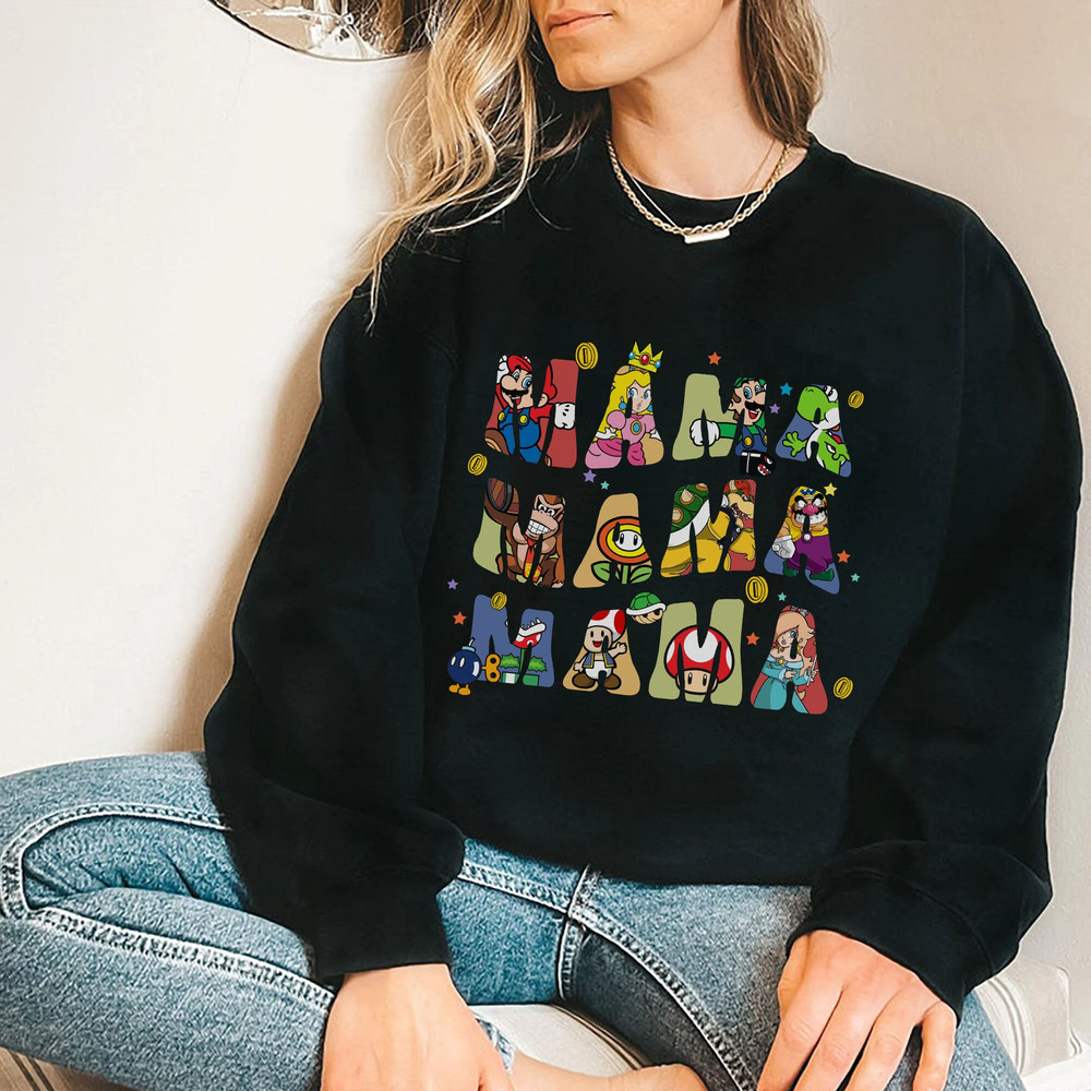 Customized Mama Super Mario T-Shirt, Super Mommio Shirt, Super family Sweatshirt, Mothers Day Shirt, Gift For Mom - 5.jpg