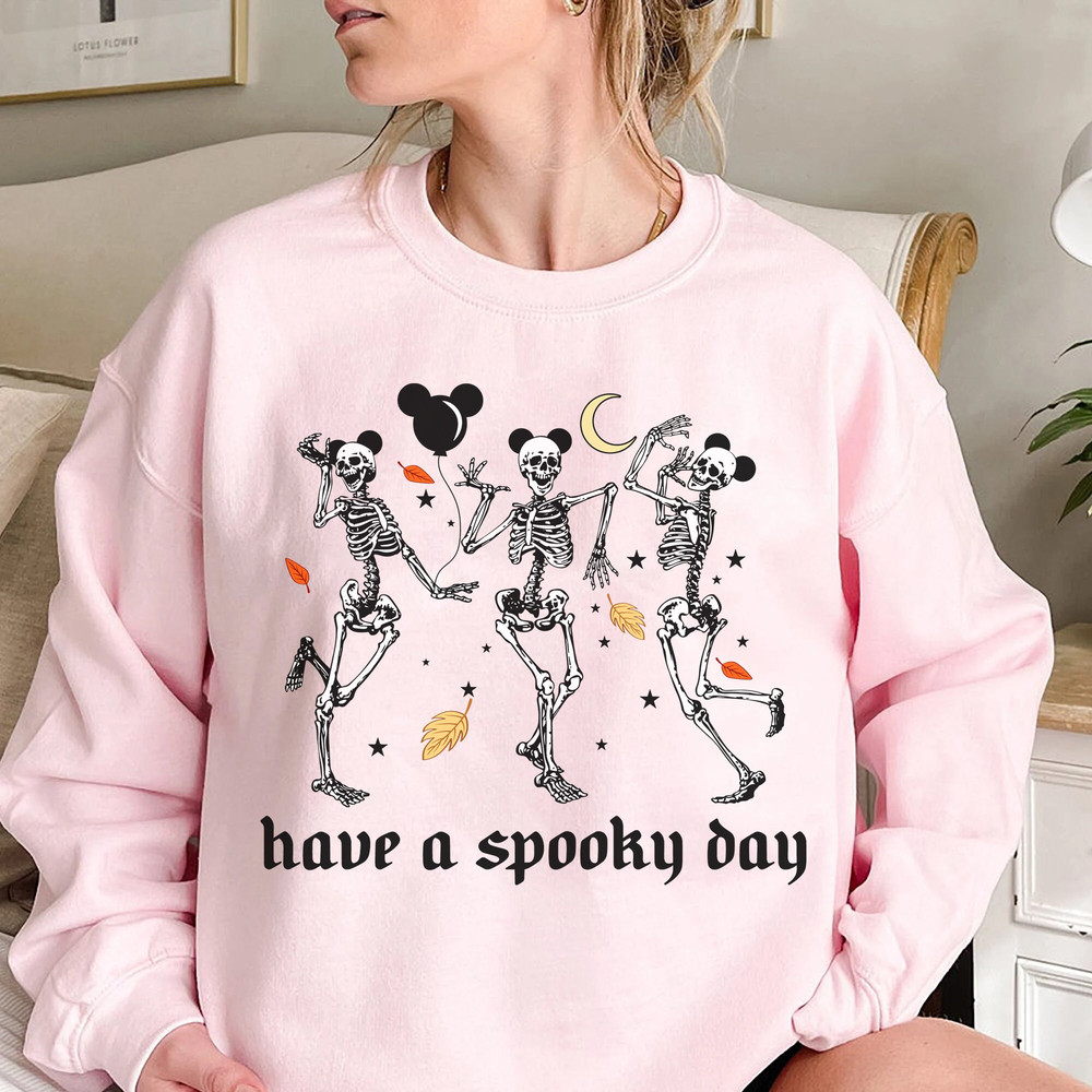 Dancing Skeletons Have A Spooky Day Shirt, Halloween Party Dancing Shirt, Mickey Ears Balloon Halloween Shirt, Funny Halloween Tee - 4.jpg