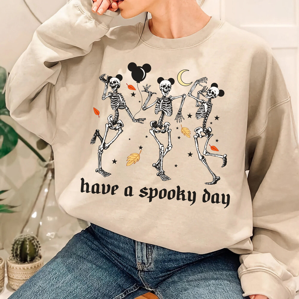 Dancing Skeletons Have A Spooky Day Shirt, Halloween Party Dancing Shirt, Mickey Ears Balloon Halloween Shirt, Funny Halloween Tee - 5.jpg