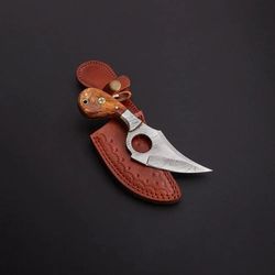 custom handmade Damascus steel skinner knife wood handle gift for him groomsmen gift wedding anniversary gift father day