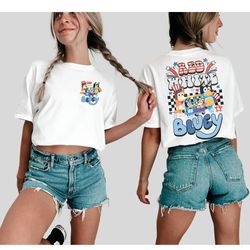 double side red white bluedog shirt, bluedog and bingo 4th july shirt, independence day shirt, bluedog fireworks shirt