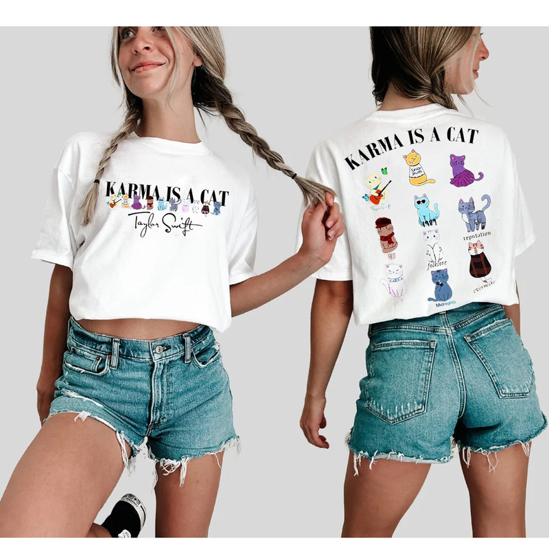 Double Side Taylor Karma Is A Cat Shirt  Swift Midnights T-Shirt  The Era Tour Shirt - 1.jpg