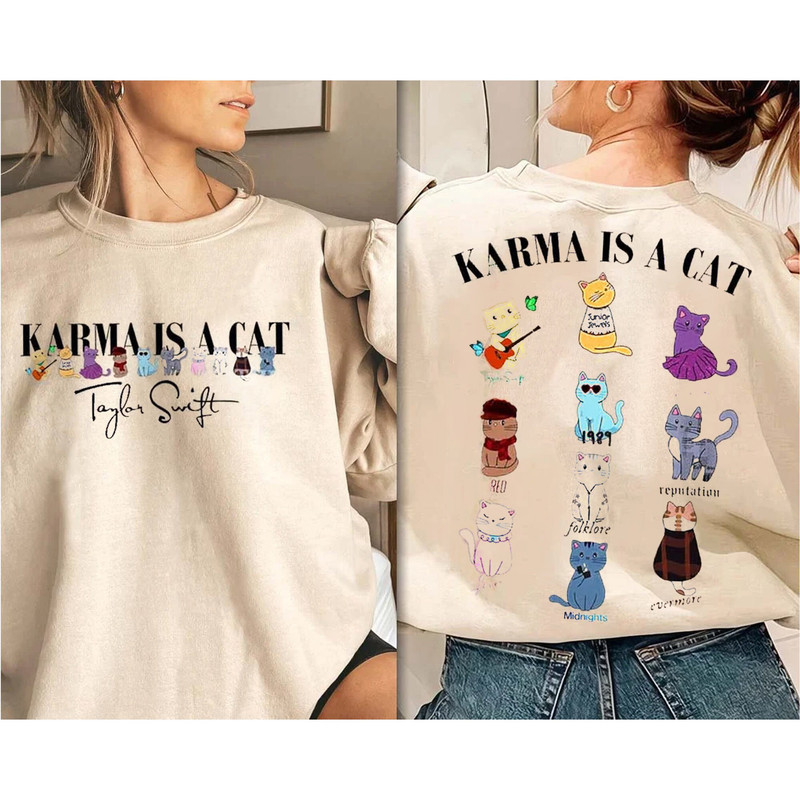 Double Side Taylor Karma Is A Cat Shirt  Swift Midnights T-Shirt  The Era Tour Shirt - 2.jpg