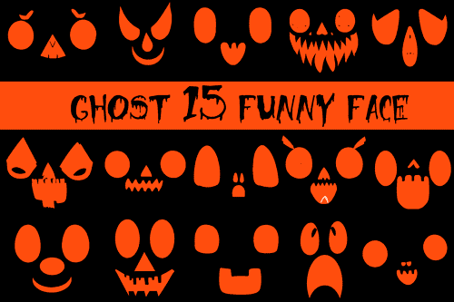 Halloween Ghost Cute Face 15 PNG Files Digital Download Sublimation