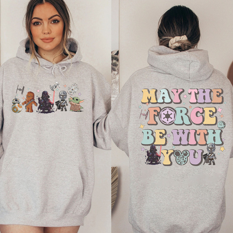 Double Side Vintage May The Force Be With You T-Shirt, Star War Characters Shirt, May the 4Th Galaxys Edge Sweatshirt, Dis ney Group Shirts - 5.jpg