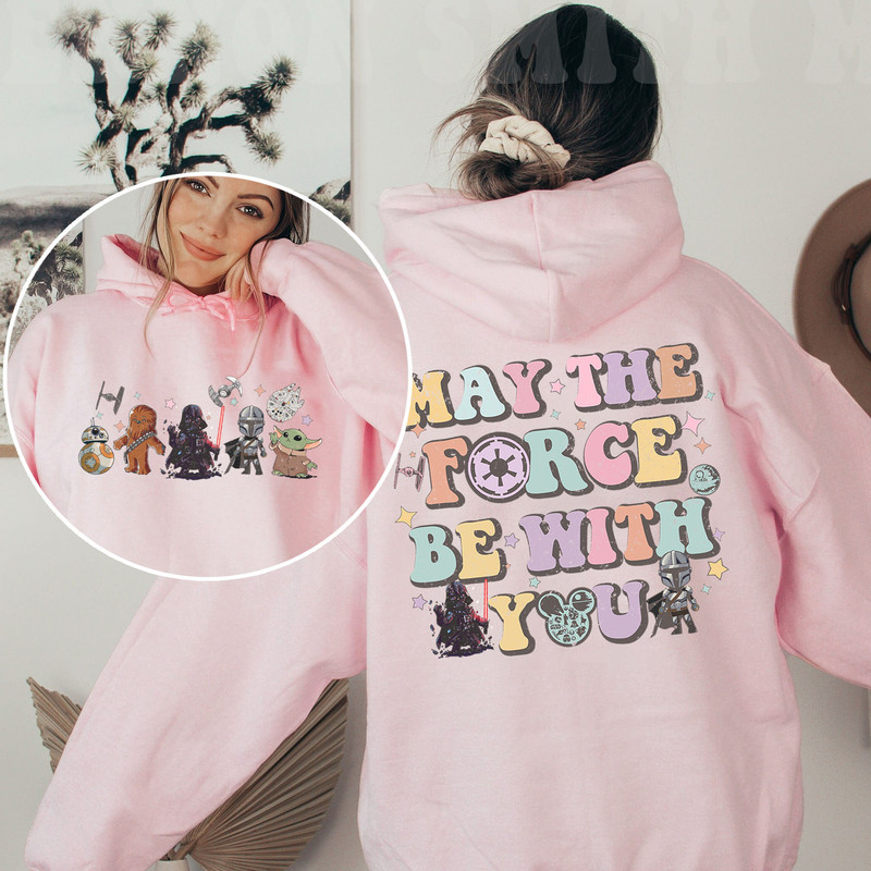 Double Side Vintage May The Force Be With You T-Shirt, Star War Characters Shirt, May the 4Th Galaxys Edge Sweatshirt, Dis ney Group Shirts - 6.jpg