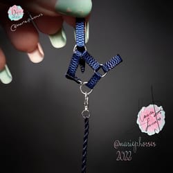navy blue schleich halter lead rope set custom model horse tack collectible toy handmade accessories mariephorses