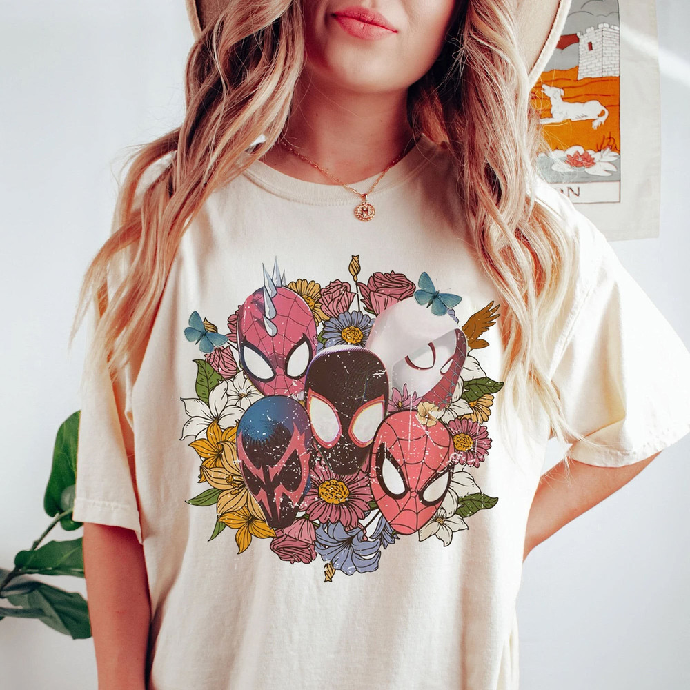 Floral Spiderman Across the Spider-Verse Shirt, Spider Punk Shirt, Marvel Comics Sweatshirt, Spider 20999 Superhero Tee - 3.jpg