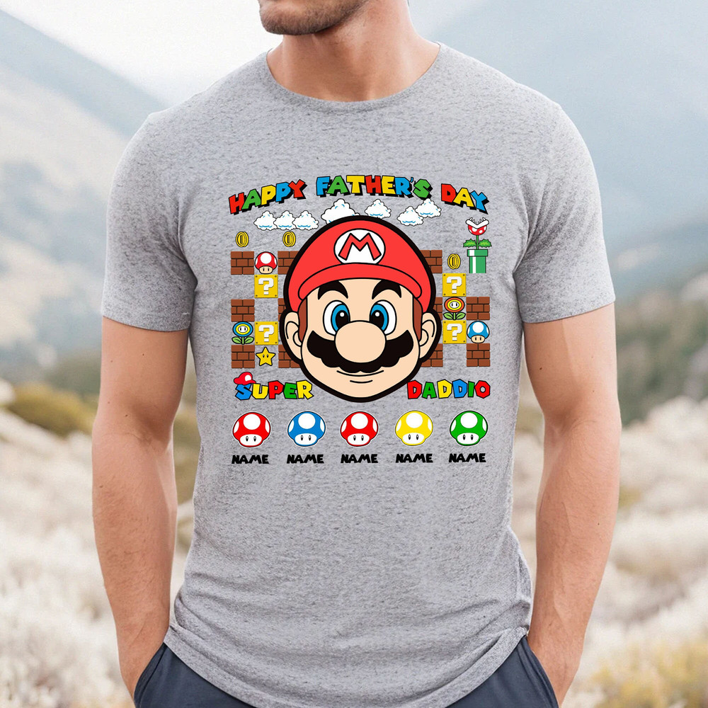 Happy Father's Day Sweatshirt, Super Daddio T-Shirt, Custom Super Mario Shirt, Dad Birthday Shirt - 3.jpg
