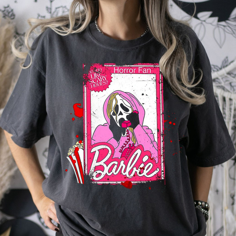 Horror Barbie Graphic Shirt Barbie Ghostface Shirt Scary Movie Tee - 2.jpg