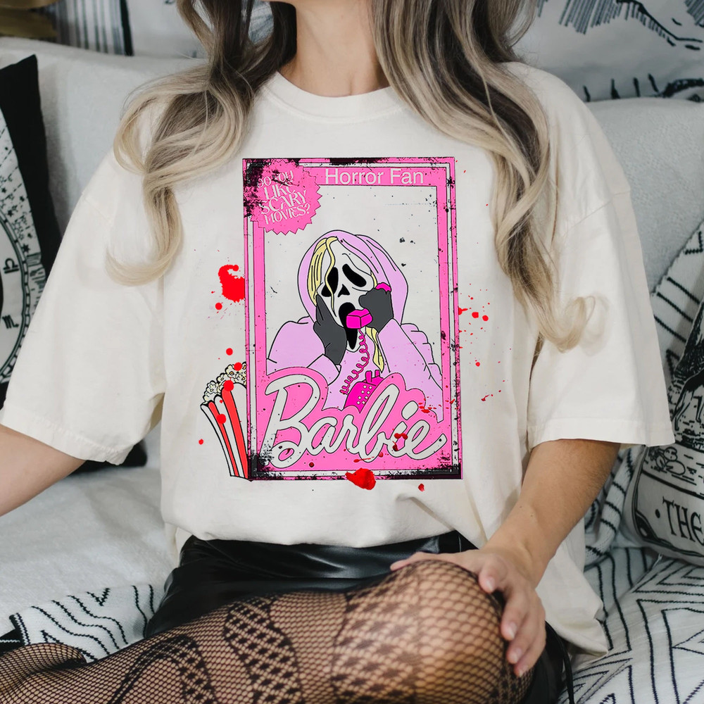 Horror Barbie Graphic Shirt Barbie Ghostface Shirt Scary Movie Tee - 3.jpg