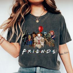 horror friend shirt, halloween character movie shirt, squad scary shirt, pennywise chucky ghostface tee